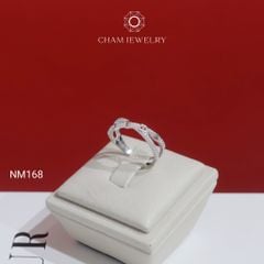 Nhẫn NM168 CHAM JEWELRY , Nhẫn Kiểu Chéo Nửa Hàng Đá (Barcode TNT946).