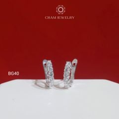 Hoa Tai CHAM JEWELRY BG40, Hoa Tai 1 Hàng Đá 2.5mm (Barcode TBG1068)