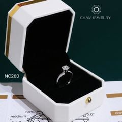 Nhẫn NC260 CHAM JEWELRY, Nhẫn Full Đá Moissanite Chủ 6.0mm (Barcode TVM176)