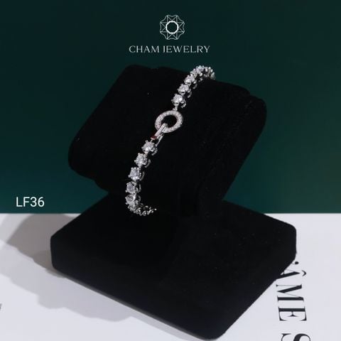 Lắc Tay LF36 CHAM JEWELRY, Full Moissanite C&C 4.0mm Khóa Tròn (Barcode OCL14)