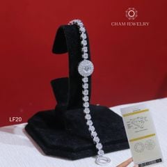 Lắc Tay LF20 CHAM JEWELRY, Lắc Tay Full Moissanite Cao Cấp Chủ 6.5mm (Barcode OLT10)