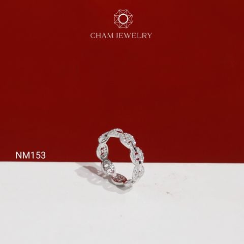 Nhẫn NM153 CHAM JEWELRY, Nhẫn Kiểu Mắc Xích Bản 4.5mm (TNF122 - N7454)