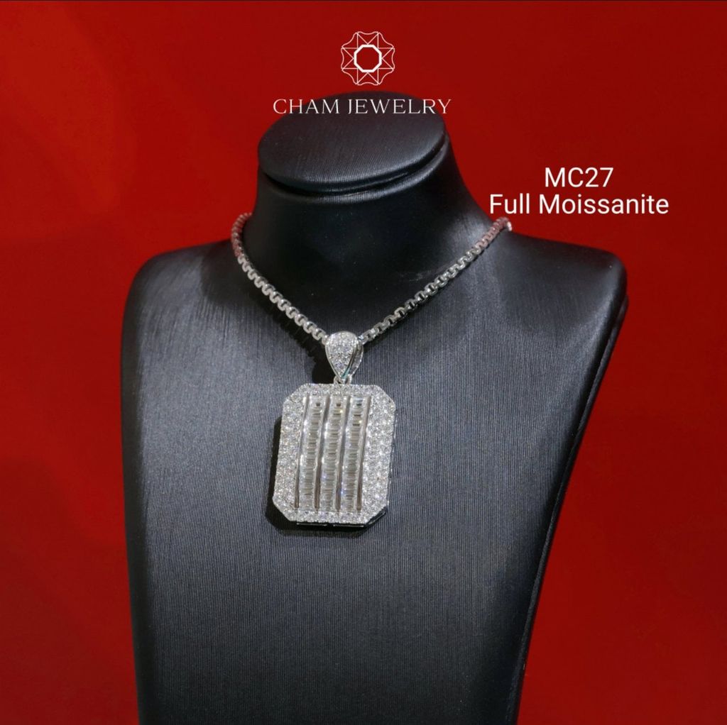 Mặt Dây Chuyền MC27 CHAM JEWELRY, Full Moissanite (Barcode OCM02).