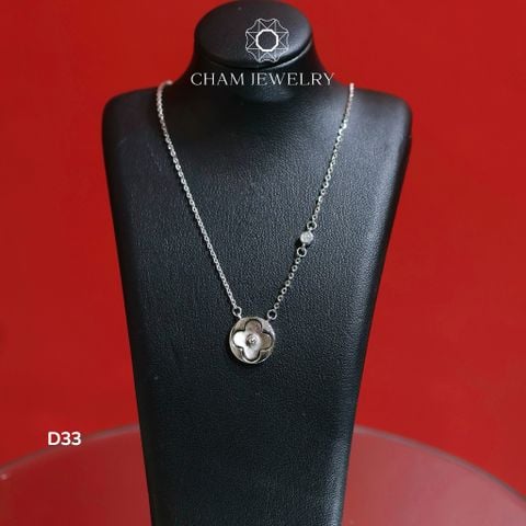 Dây Chuyền CHAM JEWELRY D33 4 Lá Đen.