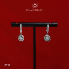 Hoa Tai CHAM JEWERLY BT16, Hoa Tai Tòn Ten Cỏ 4 Lá ( Barcode TBT852).