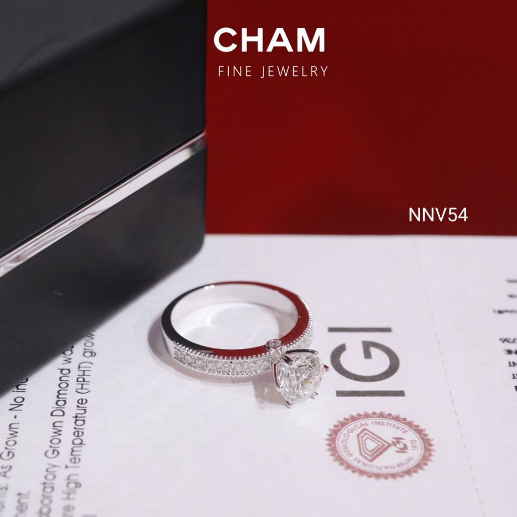 Nhẫn Nữ NNV54 Vàng 10k Chủ 6.3 Kim Cương Lab Grown Diamond