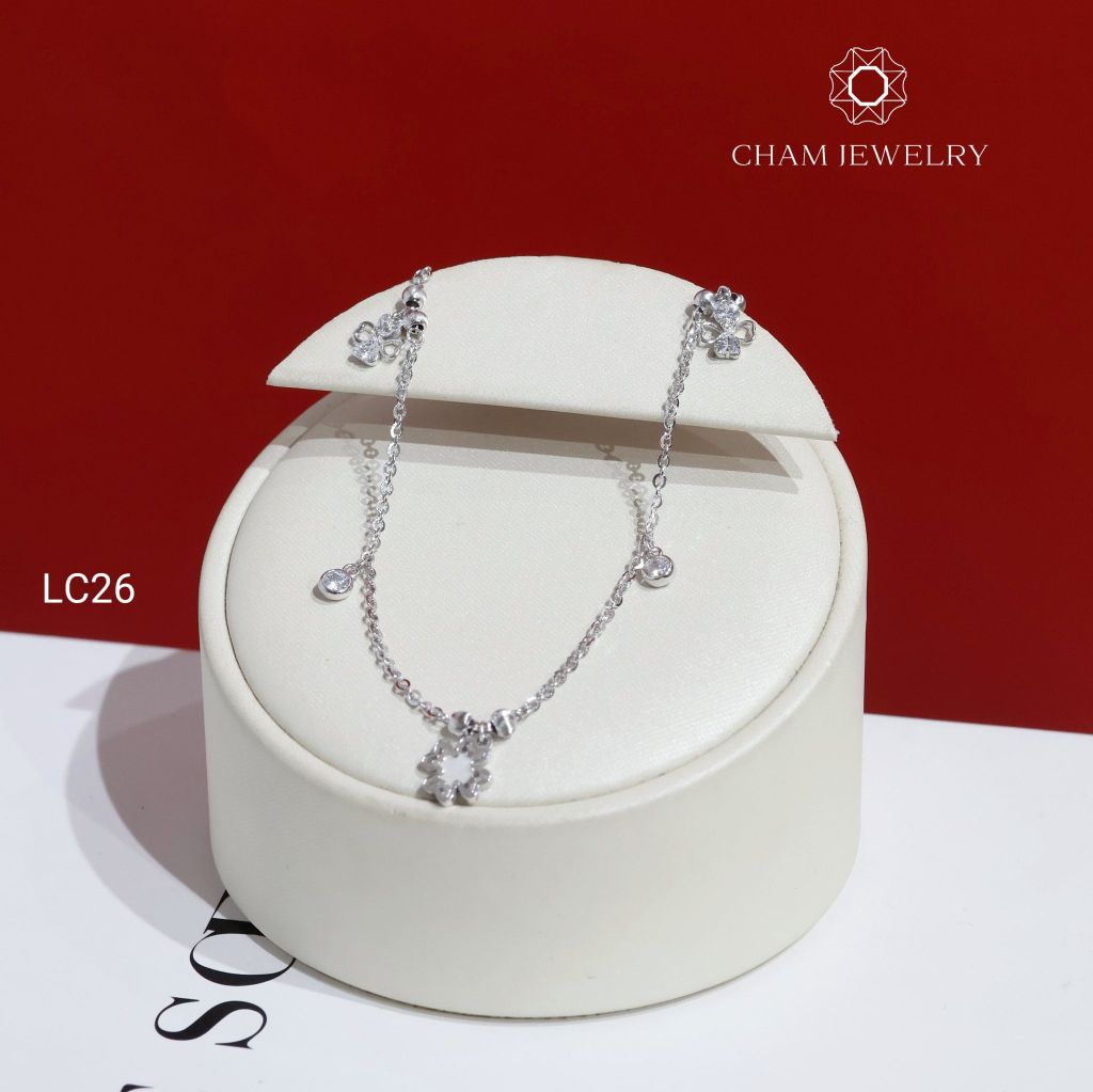 Lắc Chân LC26 CHAM JEWELRY, Lắc Chân Charm Cỏ 4 Lá Chạm Máy (Barcode CTNC127) .