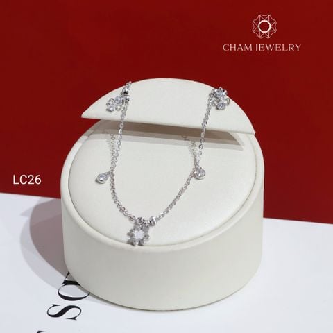 Lắc Chân LC26 CHAM JEWELRY, Lắc Chân Charm Cỏ 4 Lá Chạm Máy (Barcode CTNC127) .