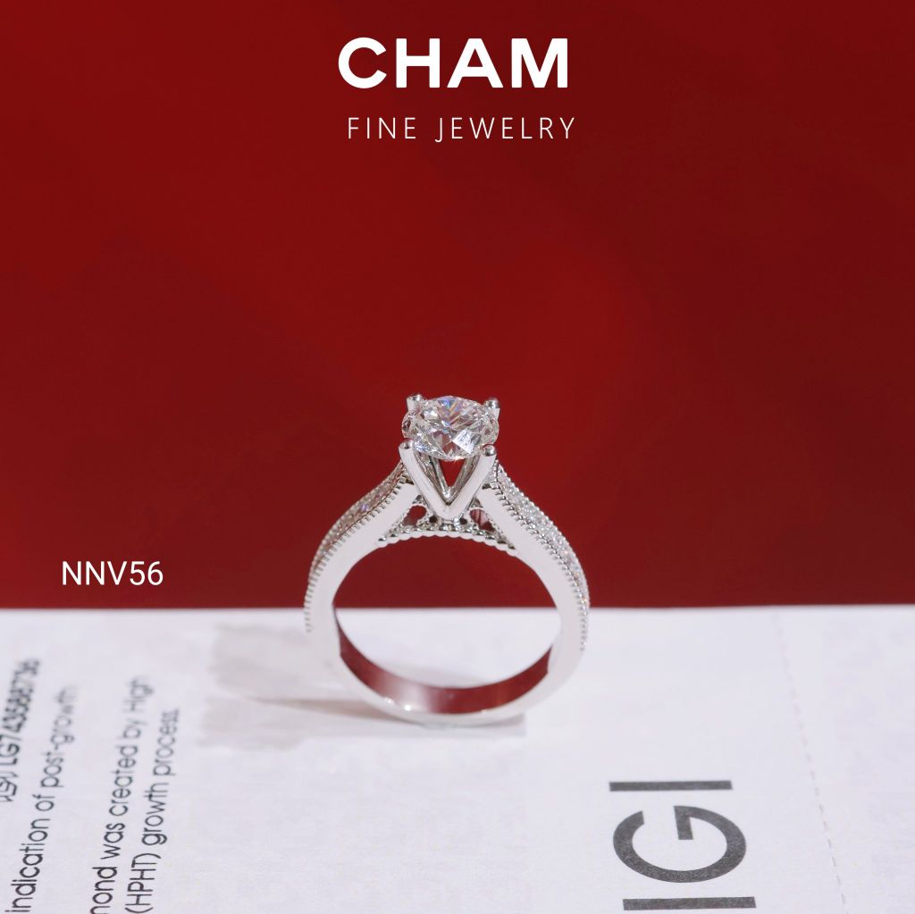 Nhẫn Nữ NNV56 Vàng 10k Chủ 6.3 Kim Cương Lab Grown Diamond