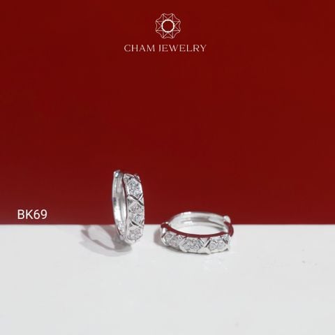 Hoa Tai BK69 CHAM JEWELRY, Hoa Tai Khoen Kiểu (Barcode TBK399).
