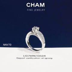 Nhẫn Nữ NNV70 Vàng 10k Chủ 5.4mm Kim Cương Lab Grown Diamond (Barcode DNU11)