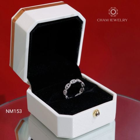 Nhẫn NM153 CHAM JEWELRY, Nhẫn Kiểu Mắc Xích Bản 4.5mm (Barcode TNF122).