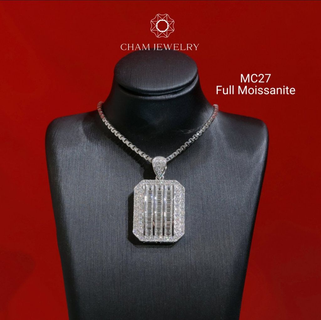 Mặt Dây Chuyền MC27 CHAM JEWELRY, Full Moissanite (Barcode OCM02).