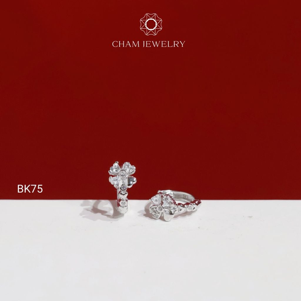 Hoa Tai BK75 CHAM JEWELRY, Hoa Tai Khoen Cỏ 4 Lá (TBK415-C-B0870C).