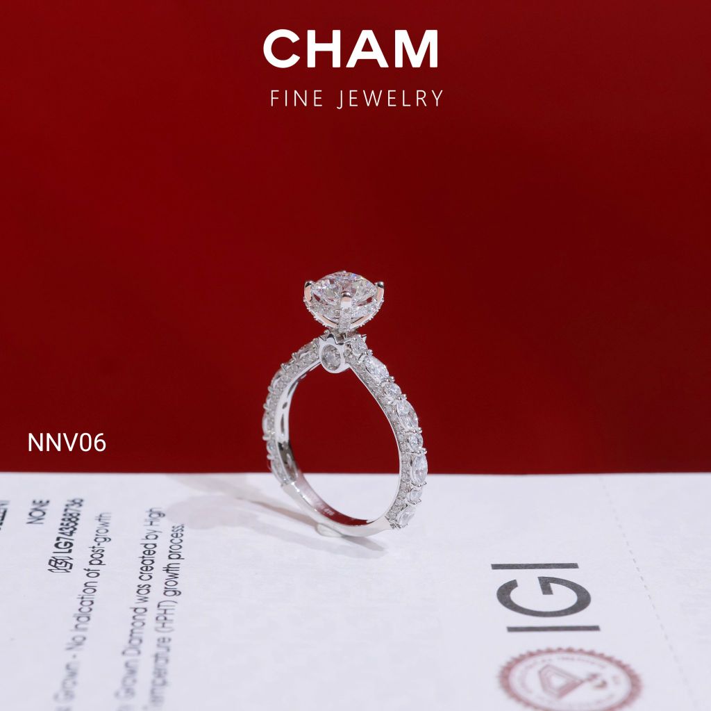 Nhẫn Nữ NNV06 Chủ 6.3mm Vàng 10k Kim Cương Lab Grown Diamond