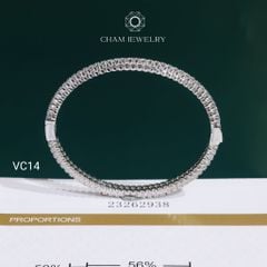 Vòng Tay VC14 CHAM JEWELRY, Vòng Full Moissanite Đá 2.0mm (Barcode OCV14).
