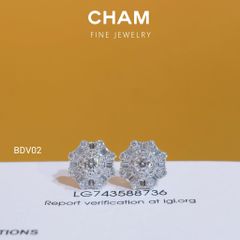 Hoa Tai BDV02 Chủ 3.3mm D VVS2 Vàng 10k Kim Cương Lab Grown Diamond
