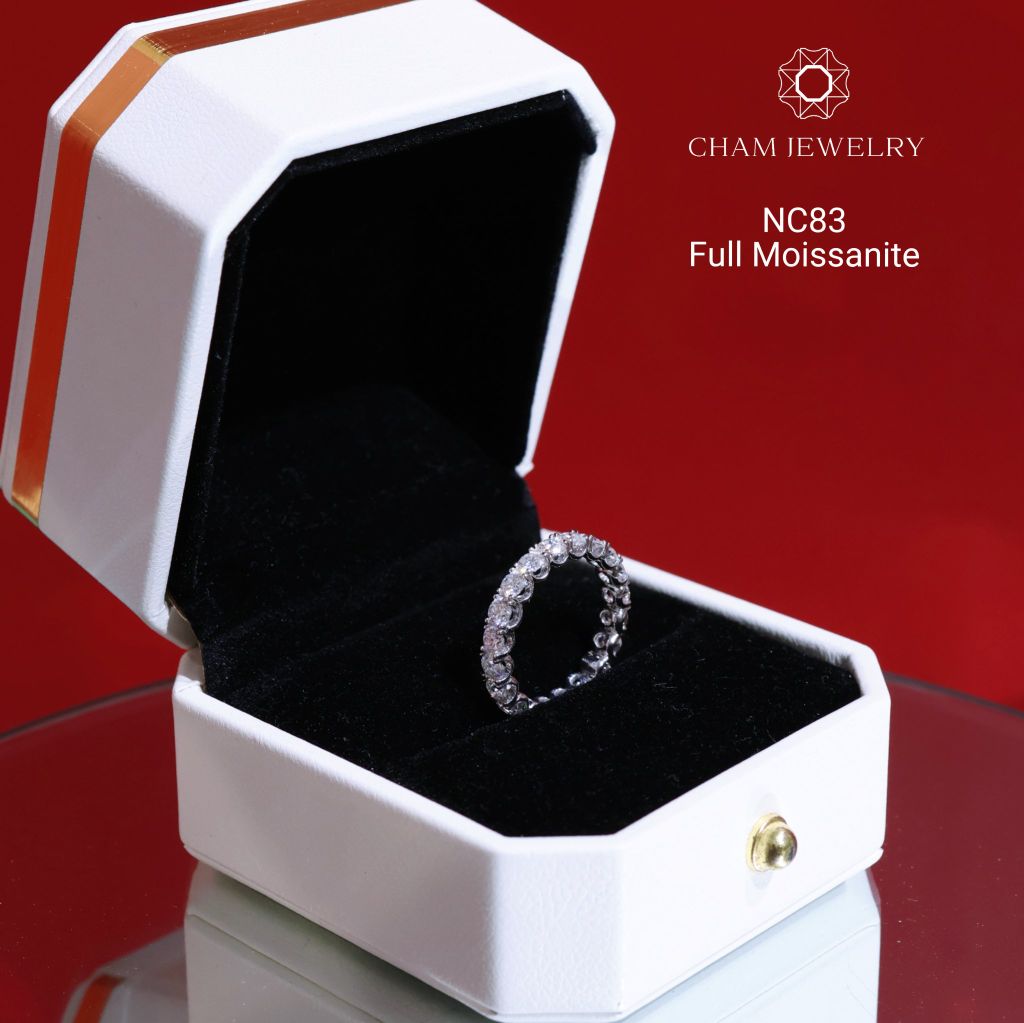 Nhẫn NC83 CHAM JEWELRY, Full Moissanite 3.0mm (Barcode ONNU103)