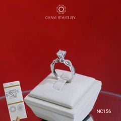 Nhẫn NC156 CHAM JEWELRY, Full Đá Moissanite, Chủ 5.4mm (Barcode OPN04 - OCNN33).