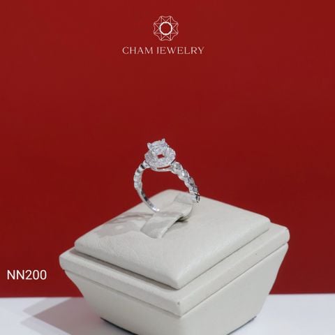 Nhẫn NN200 CHAM JEWELRY, Chủ 4.5mm (Barcode TNN1838).