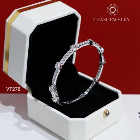 Vòng Tay VT278 CHAM JEWELRY , Vòng Full Đá Kiểu Trái Tim ( C4V907 )