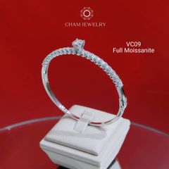 Vòng Tay VC09 CHAM JEWELRY, Vòng Full Moissanite Chủ 5.5mm (Barcode OCV02).