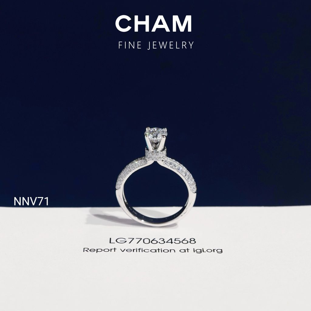 Nhẫn Nữ NNV71 Vàng 10k Chủ 5.4mm Kim Cương Lab Grown Diamond (Barcode DNU06)