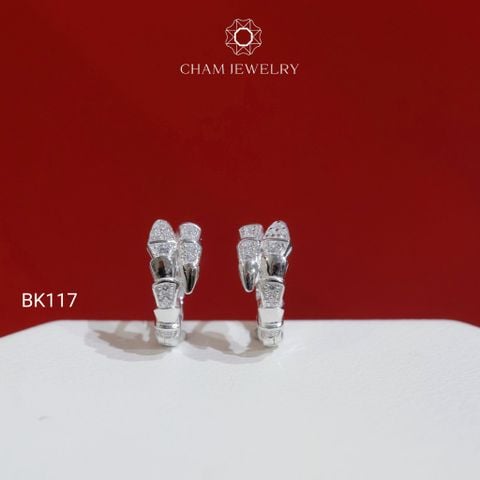 Hoa Tai BK117 CHAM JEWELRY, Khoen Tròn (Barcode TBK215).