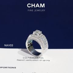 Nhẫn Nam NAV03 Chủ 6.8mm Vàng 10k Kim cương Lab-grown