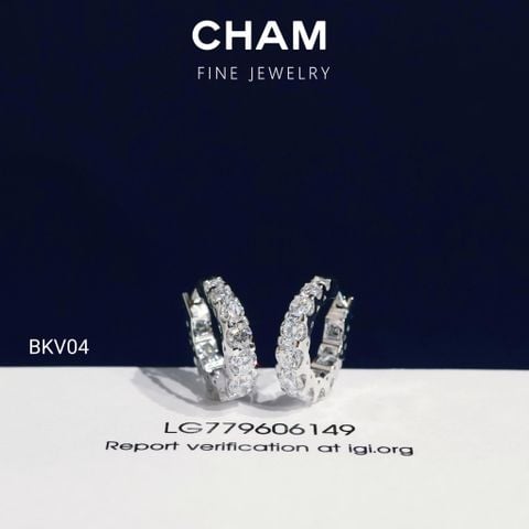 Hoa Tai BKV04 Vàng 10k Kim Cương Lab Grown Diamond (Barcode BT182)