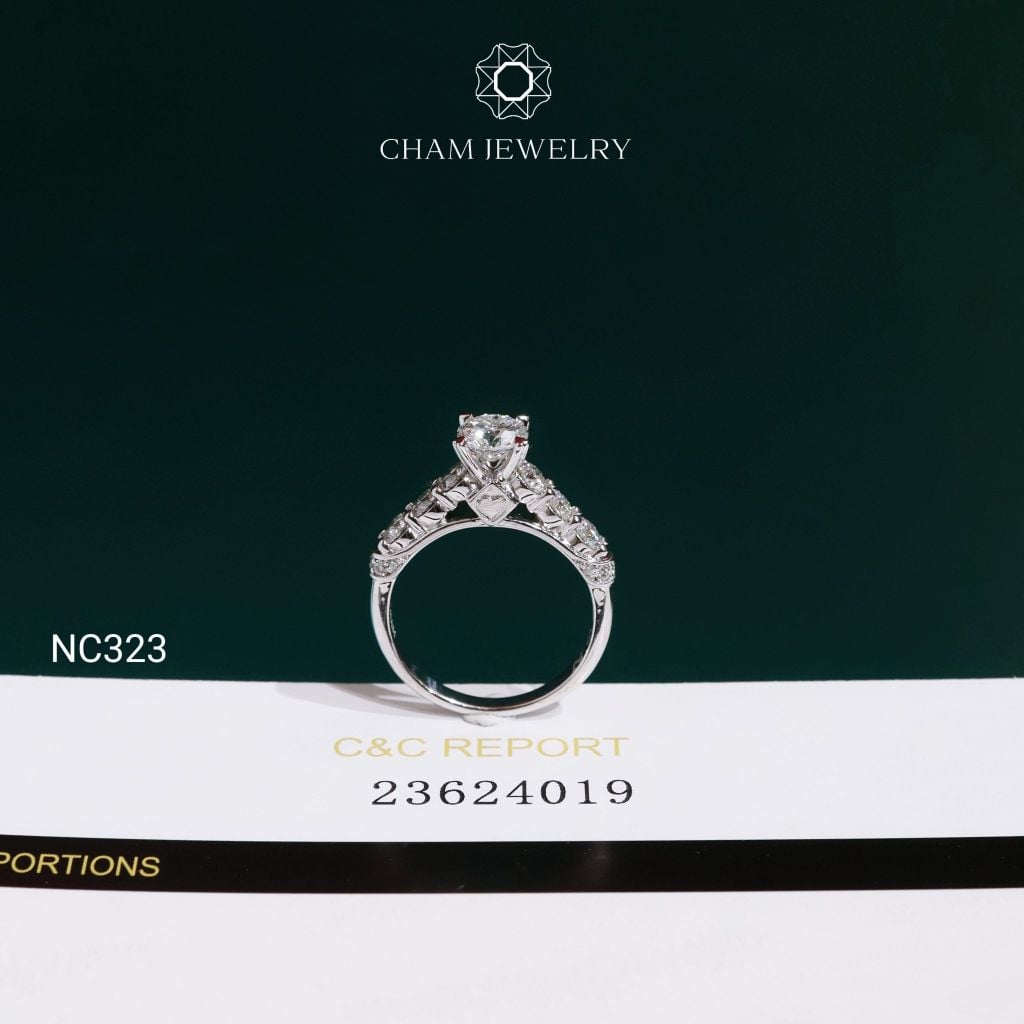 Nhẫn NC323 CHAM JEWELRY,  Chủ 5.4mm Đá Moissanite C&C  (OCNN168)
