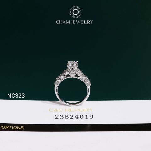 Nhẫn NC323 CHAM JEWELRY,  Chủ 5.4mm Đá Moissanite C&C  (OCNN168)