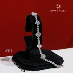 Lắc Tay LT379 CHAM JEWELRY , Lắc Cỏ 4 Lá Bản 8.0mm (Barcode KLV85)