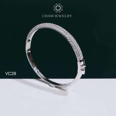 Vòng Tay VC28 CHAM JEWELRY, Vòng Tay Nửa Hàng Đá Full Moissanite C&C (OCV27).