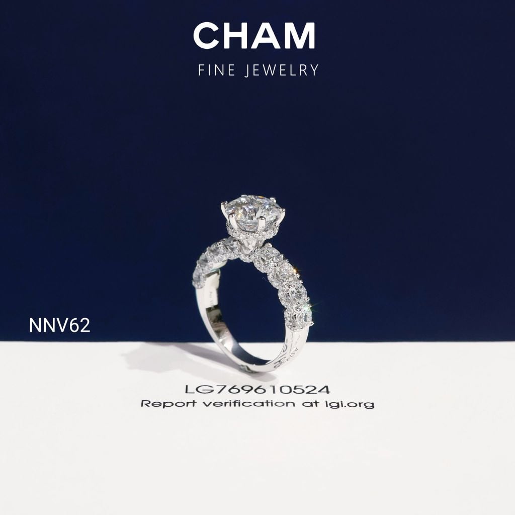 Nhẫn Nữ NNV62 Vàng 10k Chủ 8.1mm Kim Cương Lab Grown Diamond (Barcode DNU05)