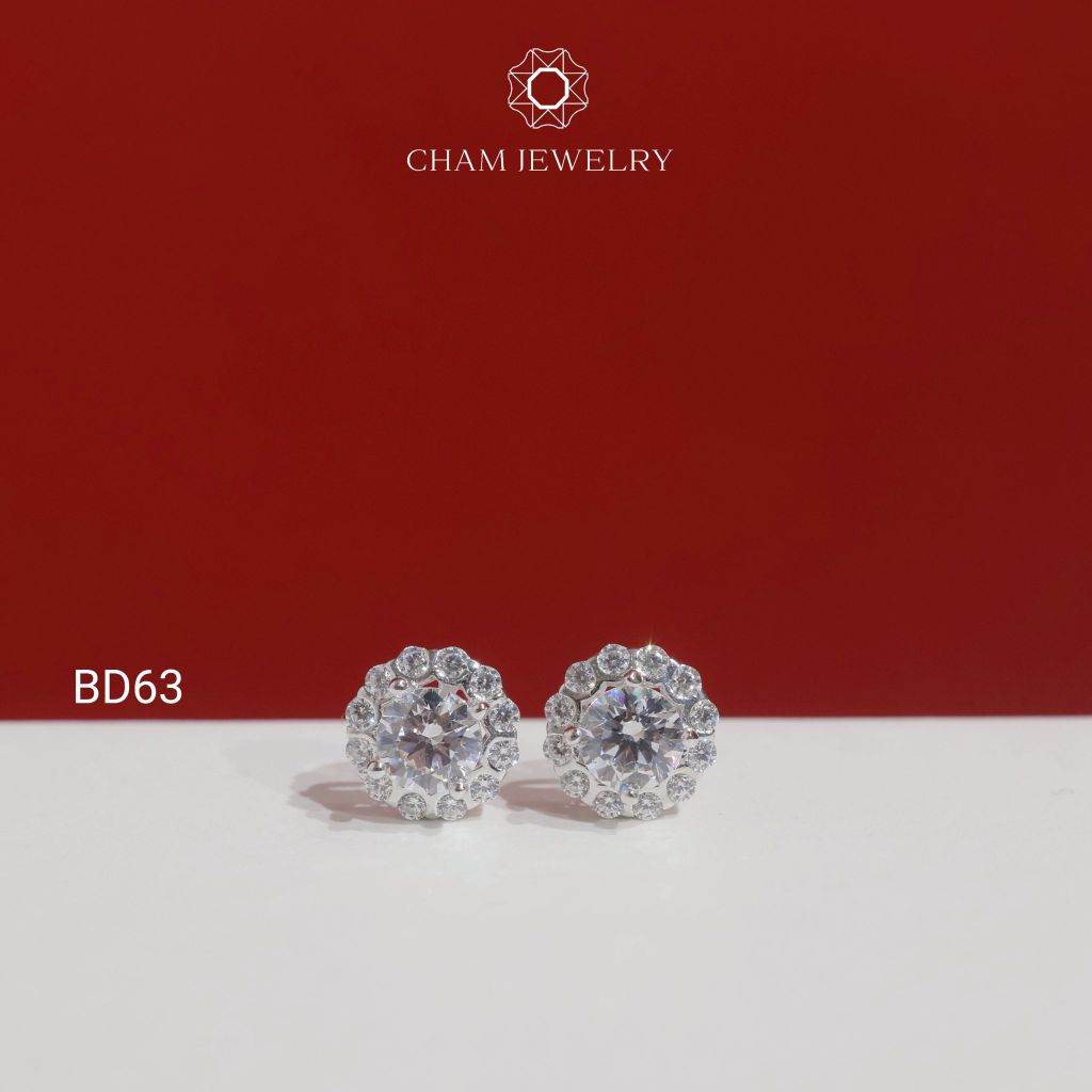 Hoa Tai BD63 CHAM JEWELRY, Hoa Tai Chủ 5.0mm (Barcode TBD1597).