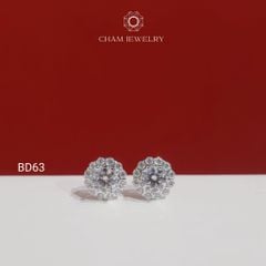 Hoa Tai BD63 CHAM JEWELRY, Hoa Tai Chủ 5.0mm (Barcode TBD1597).