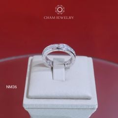 Nhẫn NM36 CHAM JEWELRY, Nhẫn Full Đá Bản 4.5mm (Barcode CN7117).