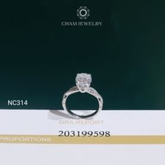 Nhẫn NC314 CHAM JEWELRY, Đá Moissanite Chủ Oval 8x10mm (Barcode OCNN151)