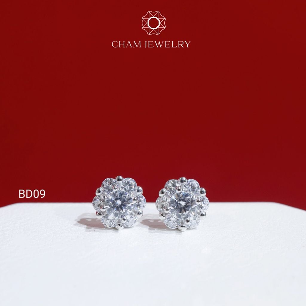 Hoa Tai BD09 CHAM JEWELRY, Chủ 4.5mm (Barcode TBD1378).