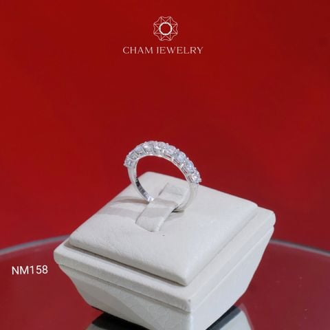 Nhẫn NM158 CHAM JEWELRY , Nhẫn Kiểu Nửa Hàng Đá 3.0mm ( Barcode TNT596).