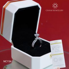 Nhẫn NC154 CHAM JEWELRY, Full Đá Moissanite, Chủ 6.3mm (Barcode OPN02).