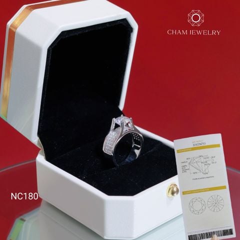 Nhẫn NC180 CHAM JEWELRY, Full Đá Moissanite Chủ 7.2mm (Barcode ONNU218)