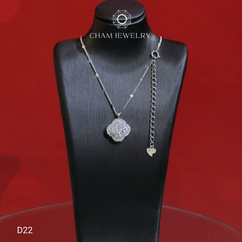 Dây Chuyền CHAM JEWELRY D22, Dây 4 Lá Trắng (Barcode CXL7909106)