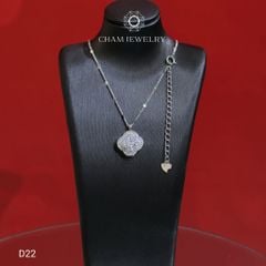 Dây Chuyền CHAM JEWELRY D22, Dây 4 Lá Trắng (Barcode CXL7909106)