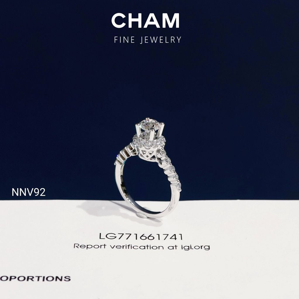 Nhẫn Nữ NNV92 Vàng 10k Chủ 5.4mm Kim Cương Lab Grown Diamond (Barcode DNU27)