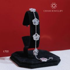 Lắc Tay LT22 CHAM JEWELRY,  Lắc Tay Hoa 5 Cánh Bản 10.0mm (Barcode TLT1408).