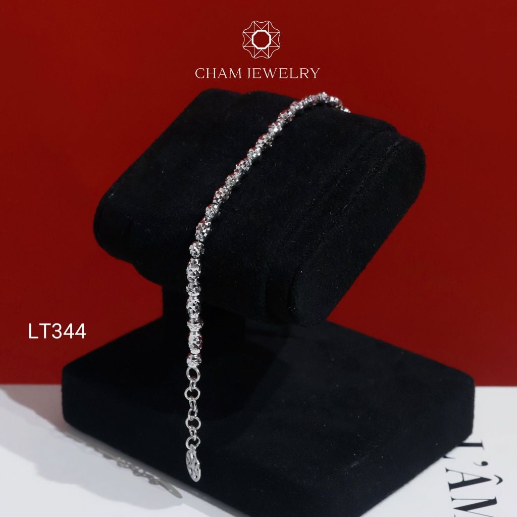 Lắc Tay LT344 CHAM JEWELRY , Lắc Bi Bản 4.0mm (CDML6).