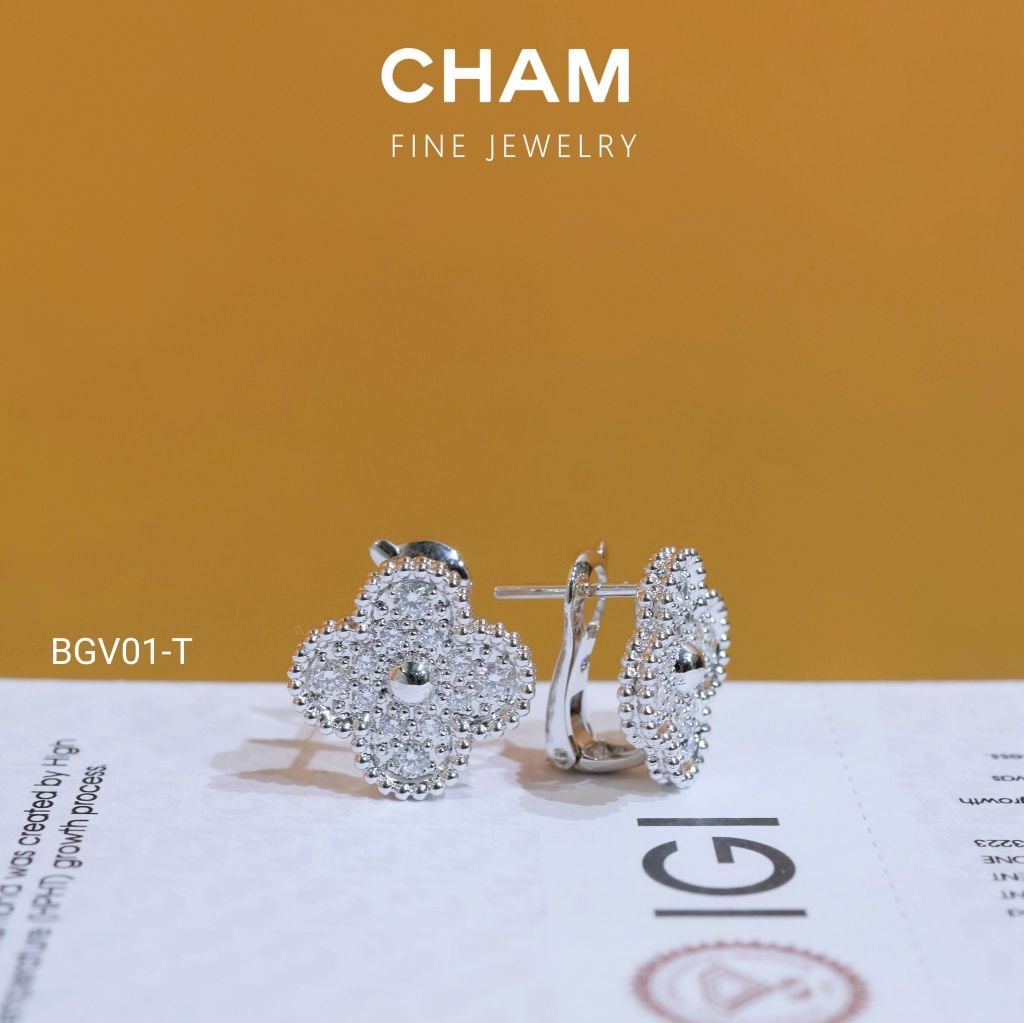 Hoa Tai BGV01 Vàng 10k Kim Cương Lab Grown Diamond