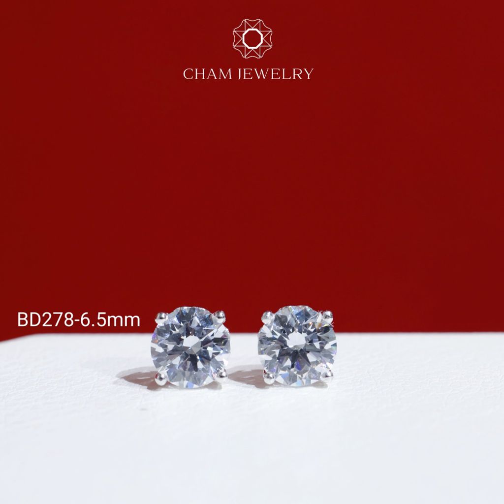 Hoa Tai BD278 CHAM JEWELRY , Bông Nụ Chủ 6.5mm (Barcode TBH80).